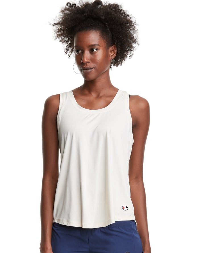 Champion Womens Tank Tops NZ - Soft Touch Cutout Cream ( 1496-LFPXR )